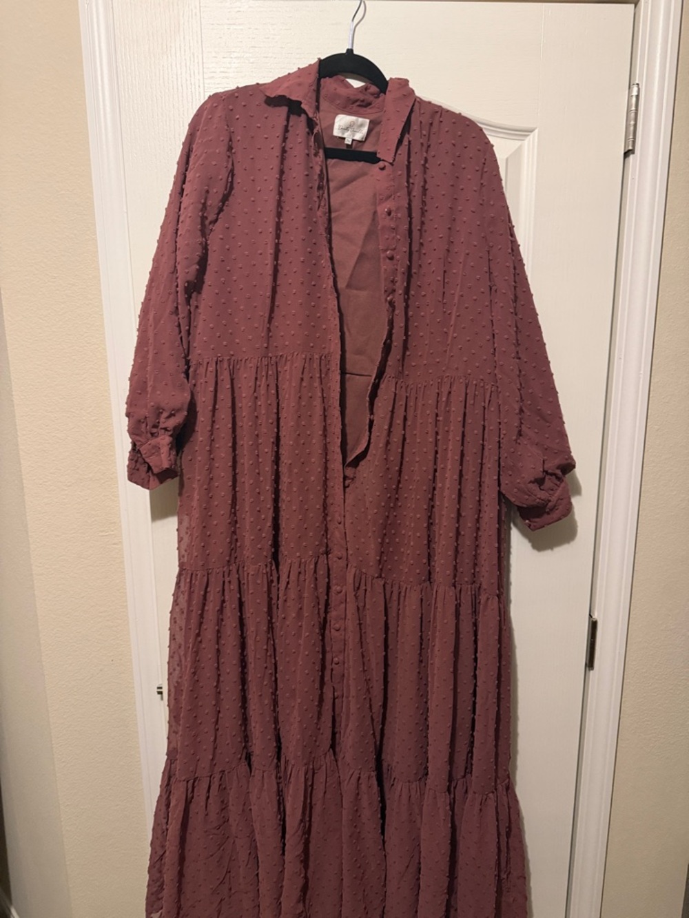 Dainty Jewells Mauve Tiered Textured Maxi Dress